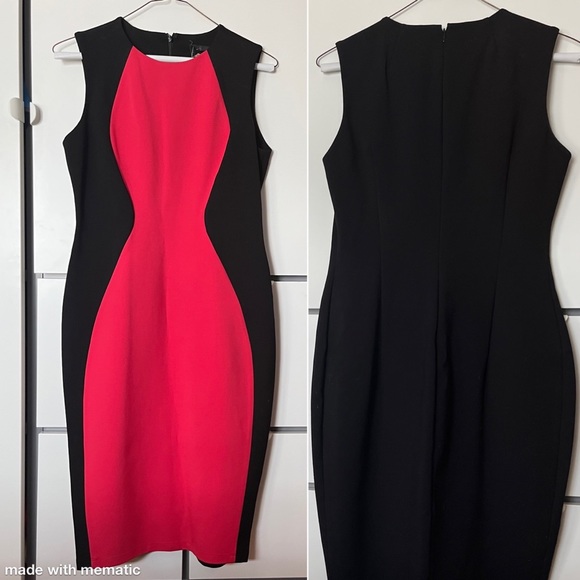 NWT Obakki fitted sheath dress, size 6, black and melon - Picture 1 of 6